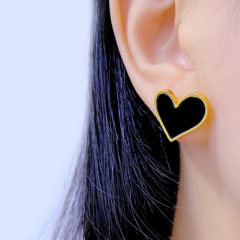 Titanium heart earrings