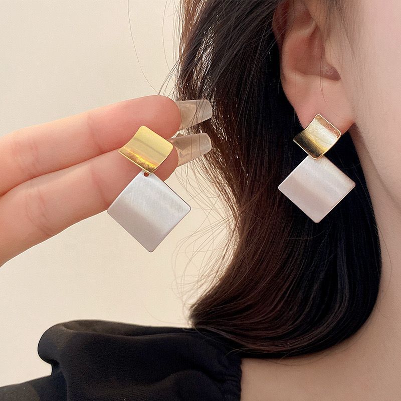 Square Dual Colour Earring