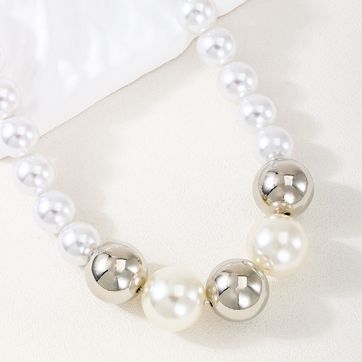 Silver & White Pearl Necklace