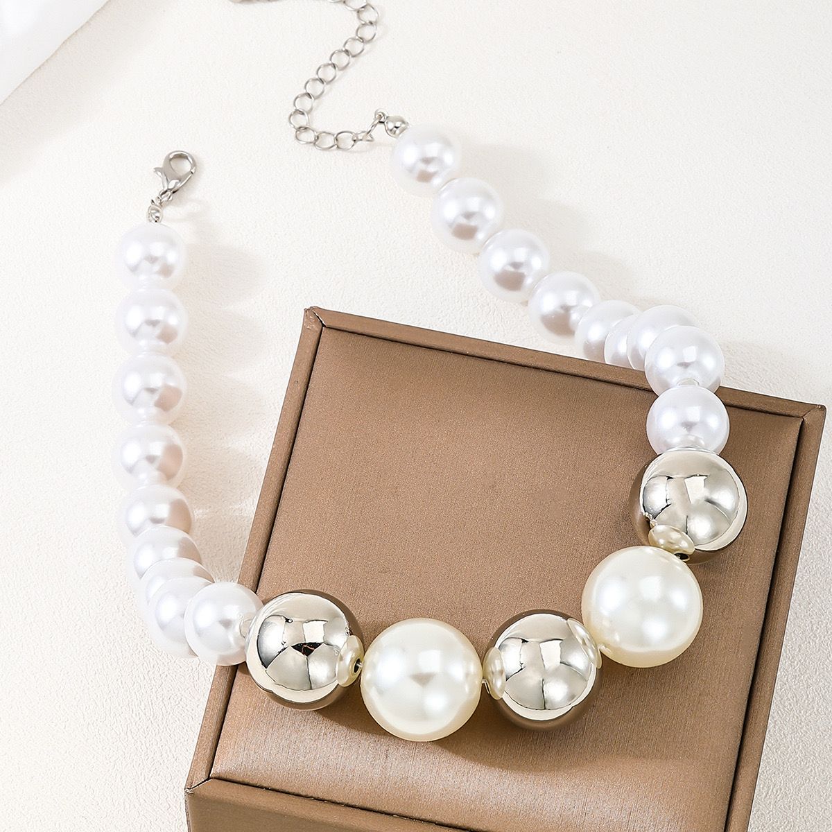 Silver & White Pearl Necklace