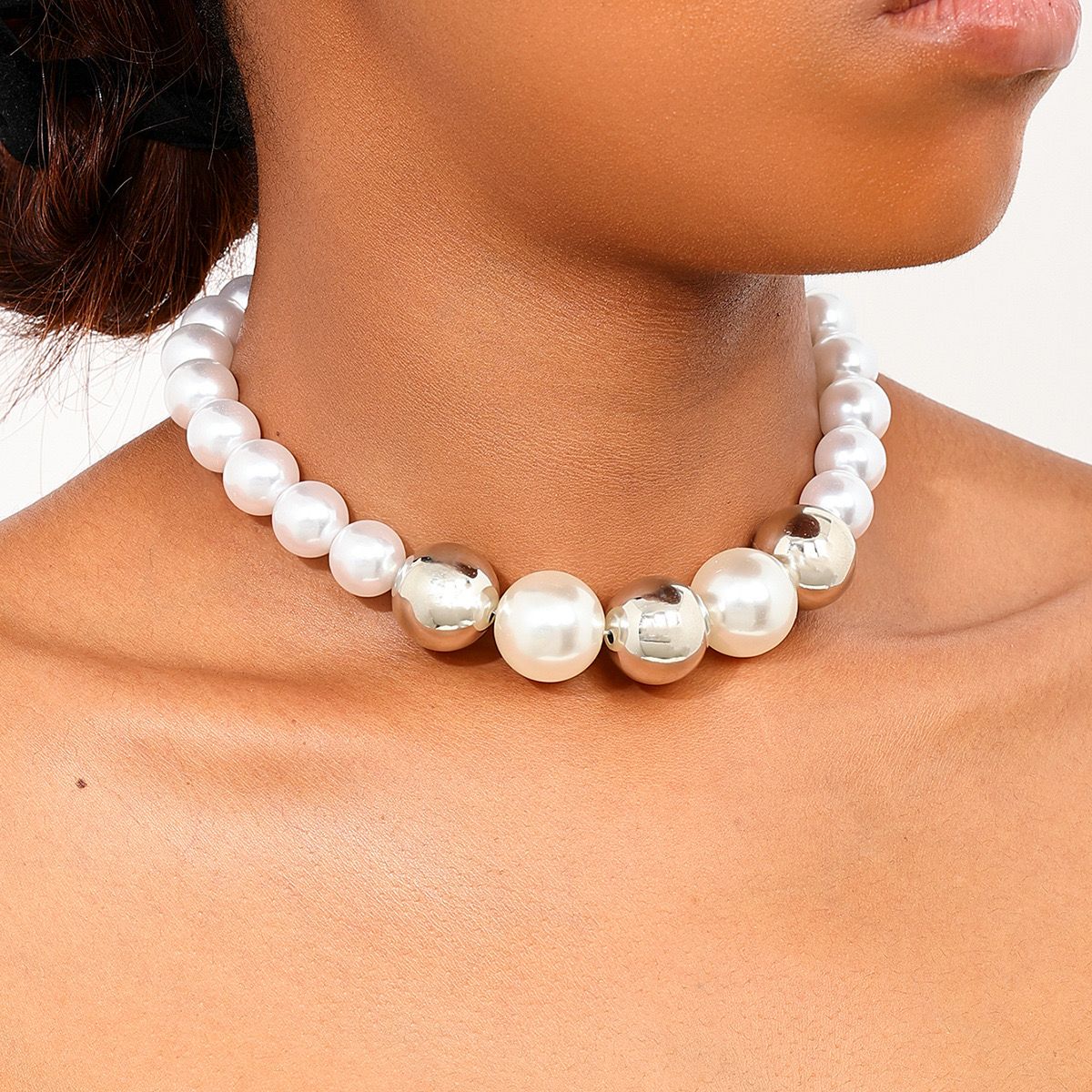 Silver & White Pearl Necklace