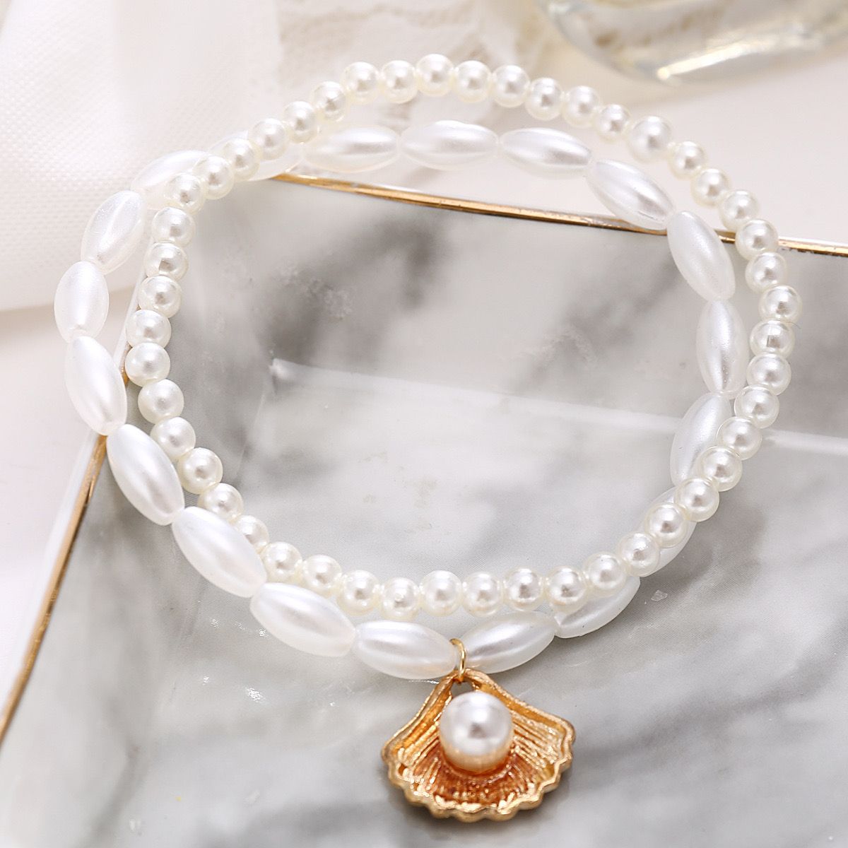 Pearl Shell Anklet Set