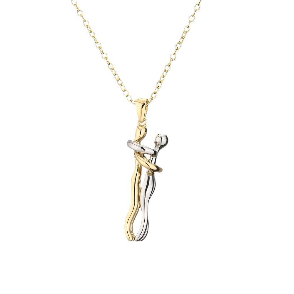 Twin Bond Pendant Necklace (18K Gold Plated)