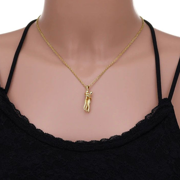 Twin Bond Pendant Necklace (18K Gold Plated)