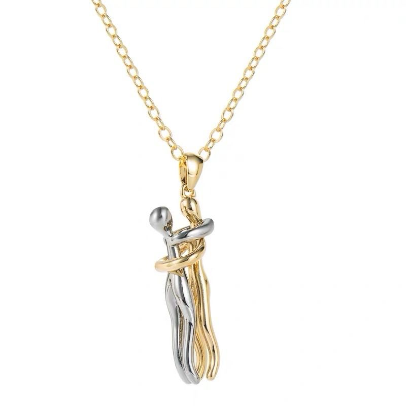 Twin Bond Pendant Necklace (18K Gold Plated)