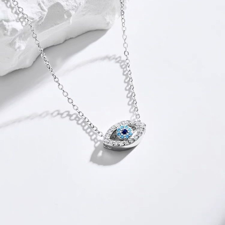 Gold-Plated Sterling Silver Evil Eye Pendant Necklace