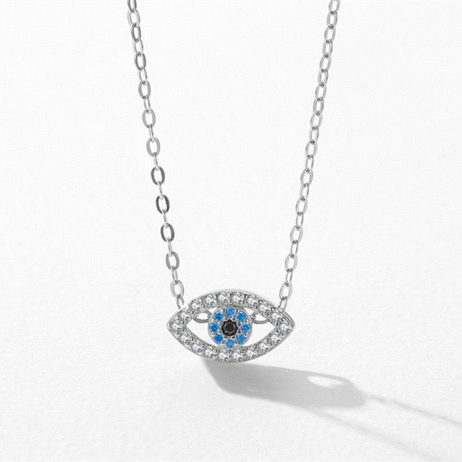 Gold-Plated Sterling Silver Evil Eye Pendant Necklace