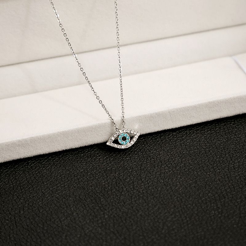 Gold-Plated Sterling Silver Evil Eye Pendant Necklace